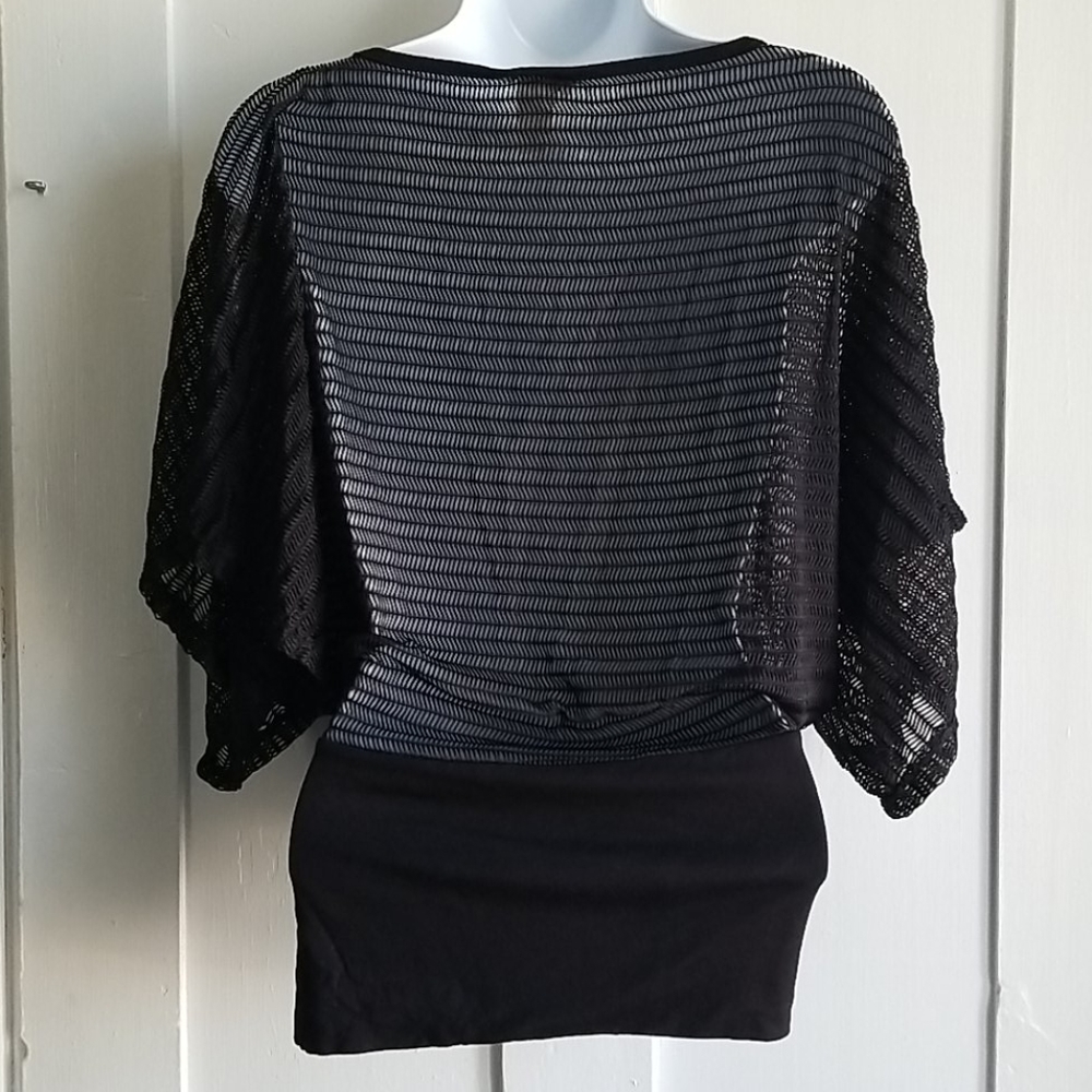 Black blouse see  through